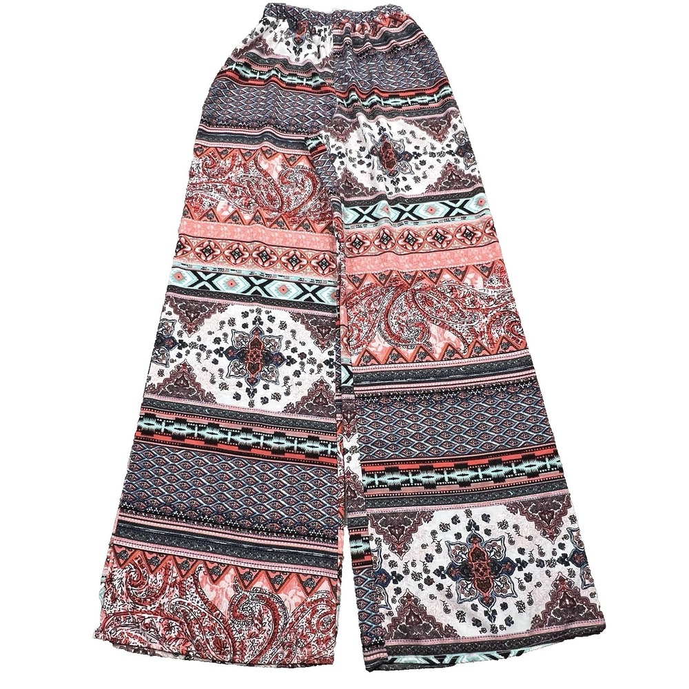 Minette Palazzo Wide Leg‎ Pants S Boho Tribal Patchwork Hippie Festival USA
